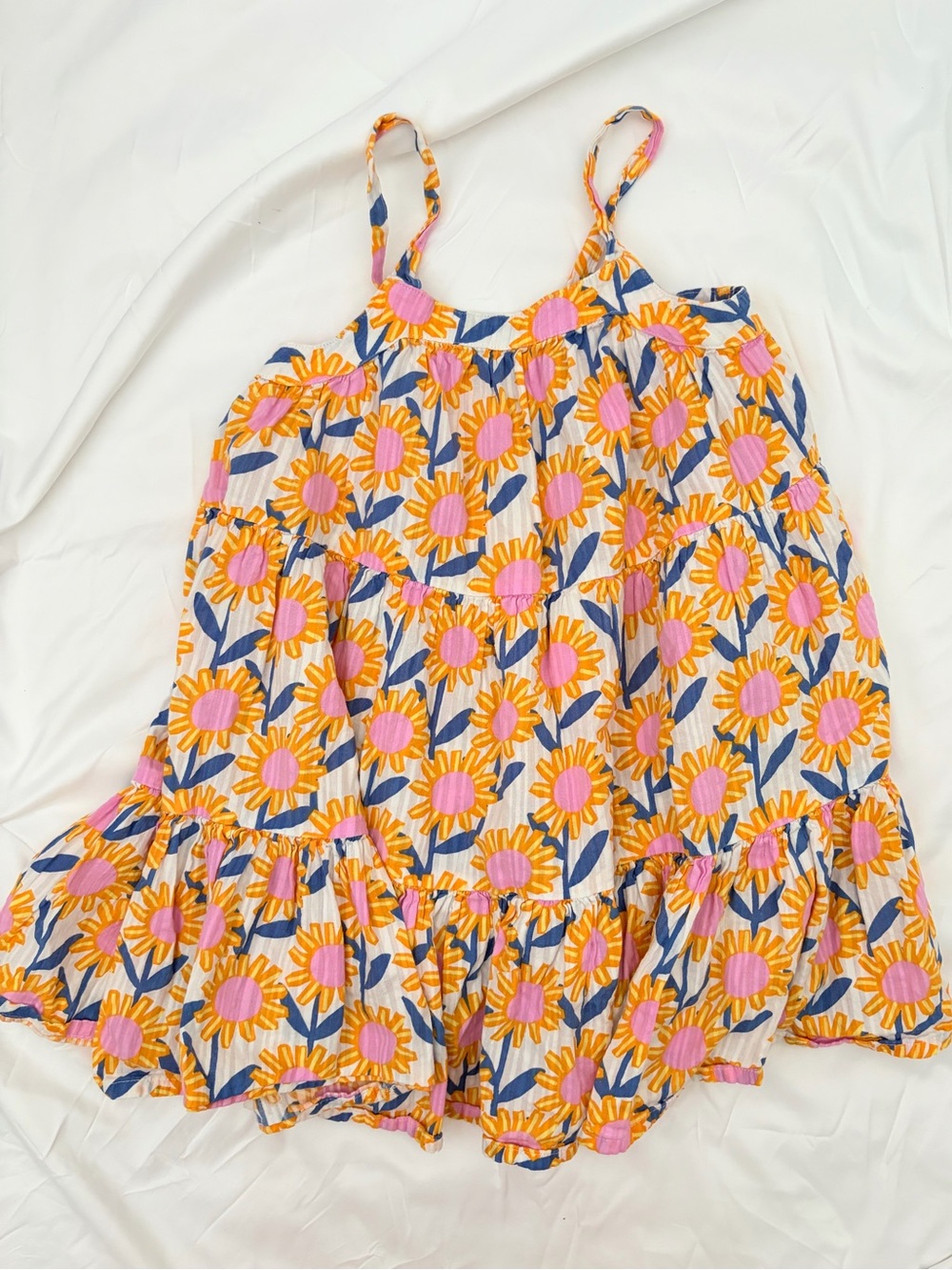 Floral Tiered Spaghetti Strap Camisole in Pink & Yellow